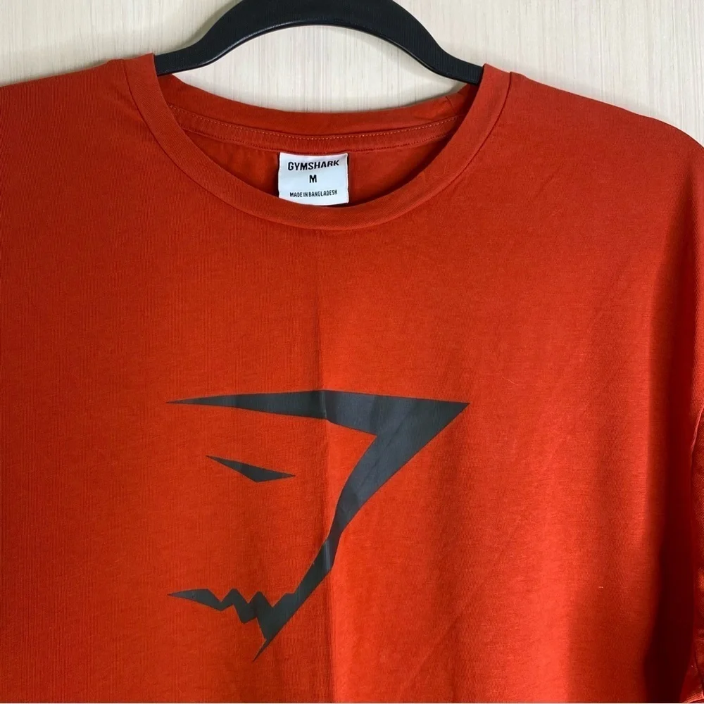 Gymshark Shark Head Infill Men’s Shirt Sleeve T-Shirt Orange Medium - Picture 3 of 6